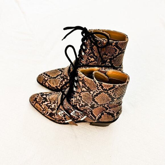 Express Snakeskin Ankle Boots with Black Laces - Picture 6 of 6